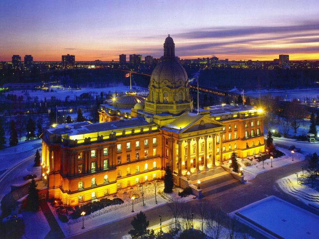 Legislature buildings in winter edmonton alberta 1024 768